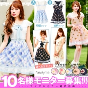 「フリル襟＆裾レース切替シフォンフレアワンピース■10名様モニター募集」の画像、夢展望株式会社のモニター・サンプル企画