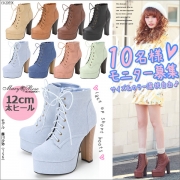 「12cm太ヒールレースアップショートブーツ■10名様モニター募集」の画像、夢展望株式会社のモニター・サンプル企画