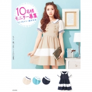 「上品襟付き配色シフォンパフ袖ワンピース■10名様モニター募集」の画像、夢展望株式会社のモニター・サンプル企画