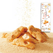 「アーモンドを練り込んだ、ふんわり食感のあられときな粉の上品な香りの新商品【ふんわりアーモンド きなこ味】15名様募集！」の画像、株式会社もち吉のモニター・サンプル企画