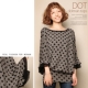 ポンチョ風シルエット♪シフォン袖☆ドット柄ニットソーチュニック■モニター2名様/モニター・サンプル企画