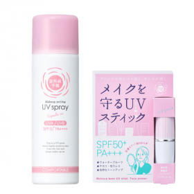 「紫外線予報　メイクを守るUVスプレー／メイクを守るUVスティック（株式会社石澤研究所）」の商品画像