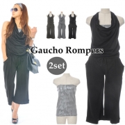 べアトップ付ホルターネックのガウチョロンパースの口コミ（クチコミ）情報の商品写真