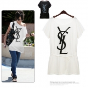 LAセレブ風♪ドルマンスリーブのワンショルTシャツチュニックの口コミ（クチコミ）情報の商品写真