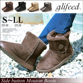 【Luz Llena】ボタン付きムートンブーツの商品画像