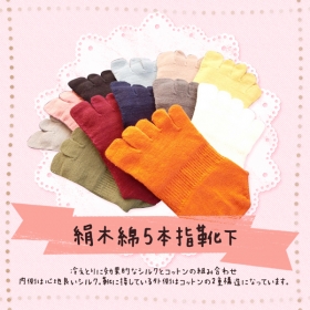絹木綿5本指靴下の商品画像