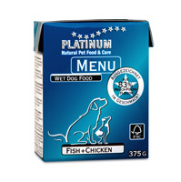 「プラチナム MENU ウェットフード　フィッシュ＋チキン　1テトラパック375g（株式会社PLATINUM）」の商品画像