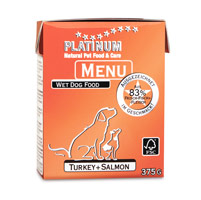 プラチナム MENU ウェットフード　ターキー+サーモン　1テトラパック375gの商品画像