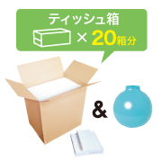 「つめかえティッシュ１ケース＋ペーパーPOT（森実商事株式会社）」の商品画像