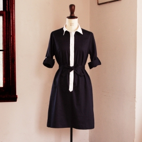 コットンサテンシャツワンピースの口コミ（クチコミ）情報の商品写真