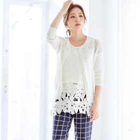 【Pierrot(ピエロ)】2丈&times;5typeデザイン裾切替レイヤードタンクトップの商品画像