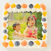 スクエア写真ケーキ　4号　12cmの商品画像