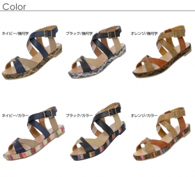 カラージュートクロスストラップサンダル iara イアラの商品画像