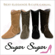 「42-517　あみこむスエードブーツ/ミドル丈（株式会社ヤマダ「Sugar Sugar（シュガーシュガー）」）」の商品画像