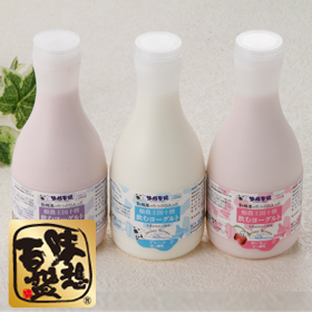 「ジャージーブラウン　酪農王国飲むヨーグルトＬセット500g（３種類・３本入り）（株式会社　味想百盛）」の商品画像