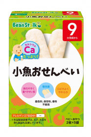 「9か月頃から　小魚おせんべい／えびと青のりおせんべい（雪印ビーンスターク株式会社）」の商品画像