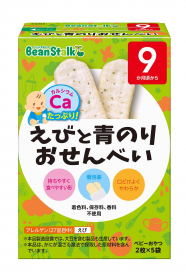 「9か月頃から　小魚おせんべい／えびと青のりおせんべい（雪印ビーンスターク株式会社）」の商品画像の2枚目