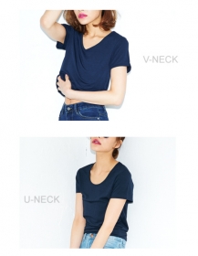 「【着る日焼け止め】ベーシックなデザインの半袖Tシャツ（Re：EDIT（リエディ）　トレンドレディースファッション通販）」の商品画像の3枚目