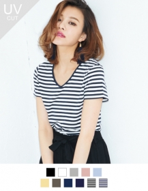 「【着る日焼け止め】ベーシックなデザインの半袖Tシャツ（Re：EDIT（リエディ）　トレンドレディースファッション通販）」の商品画像の2枚目