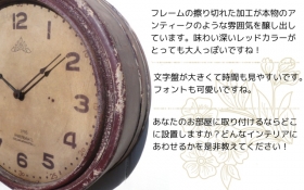 「渋みある深いレッドカラーが魅力的なフレンチアンティーク調ウォールクロック（クリーブス）」の商品画像の2枚目