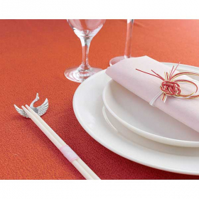 錫箸置き 向かい鶴 〔幅5&times;奥行2.8&times;高さ1cm&times;2個〕 箸置き 食器の商品画像