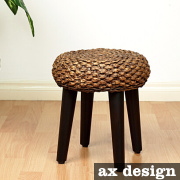 「【アジアン家具】ウォーターヒヤシンス ミニスツール BAMBI(バンビ)（輸入家具・インテリア専門店 アックスデザイン）」の商品画像