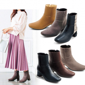 レディースチャンキーヒールブーツの商品画像