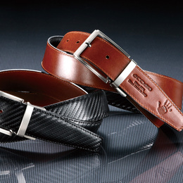 「ACCIAIOイタリア製カーボンレザーリバーシブルベルト（グレンチェック株式会社）」の商品画像