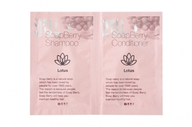 「旅行に7回分◆古宝ソープ・ベリー・シャンプーコンディショナートラベル ロータス（横浜油脂工業株式会社）」の商品画像