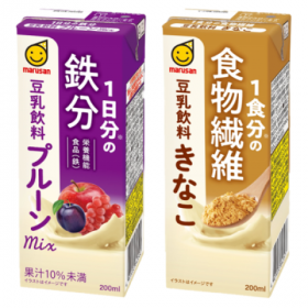1日分の鉄分 豆乳飲料 プルーンmix/1食分の食物繊維 豆乳飲料 きなこの商品画像
