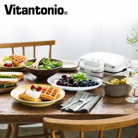 「Vitantonio　ワッフル＆ホットサンドベーカー（ホワイト/ブラック）（株式会社mhエンタープライズ）」の商品画像