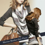 ボーダーレイヤードドレープカットソー の口コミ（クチコミ）情報の商品写真