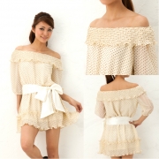 ドット柄シフォンワンピースの商品画像