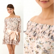 花柄シフォンワンピースの口コミ（クチコミ）情報の商品写真