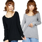 ベーシックＡライン長袖シンプルＴシャツ　レビューでも評判のAライン♪の口コミ（クチコミ）情報の商品写真