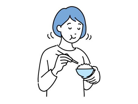 ゆっくり食事を楽しむ女性のイメージ