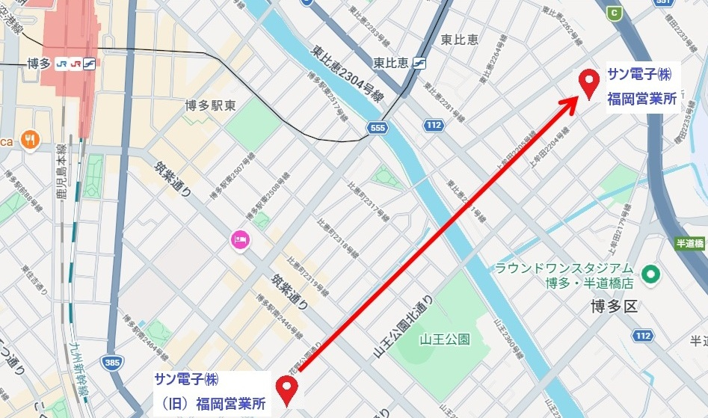 福岡営業所移転案内図