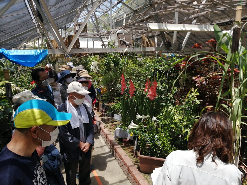 温室ガイドの様子