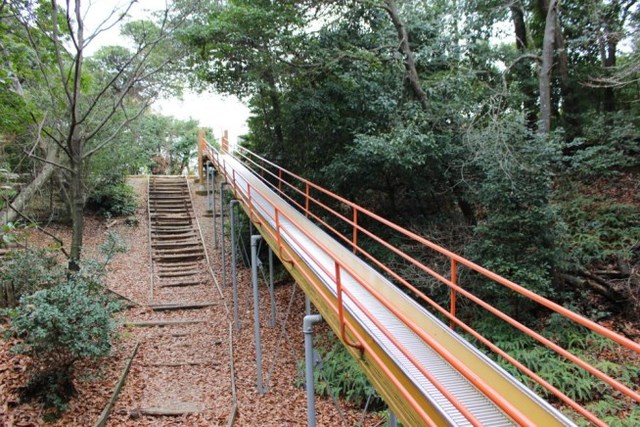 最初は横ローラーのすべり台