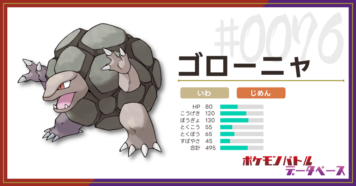 ゴローニャの使用率・上位構築・対策（シーズン12・シングル