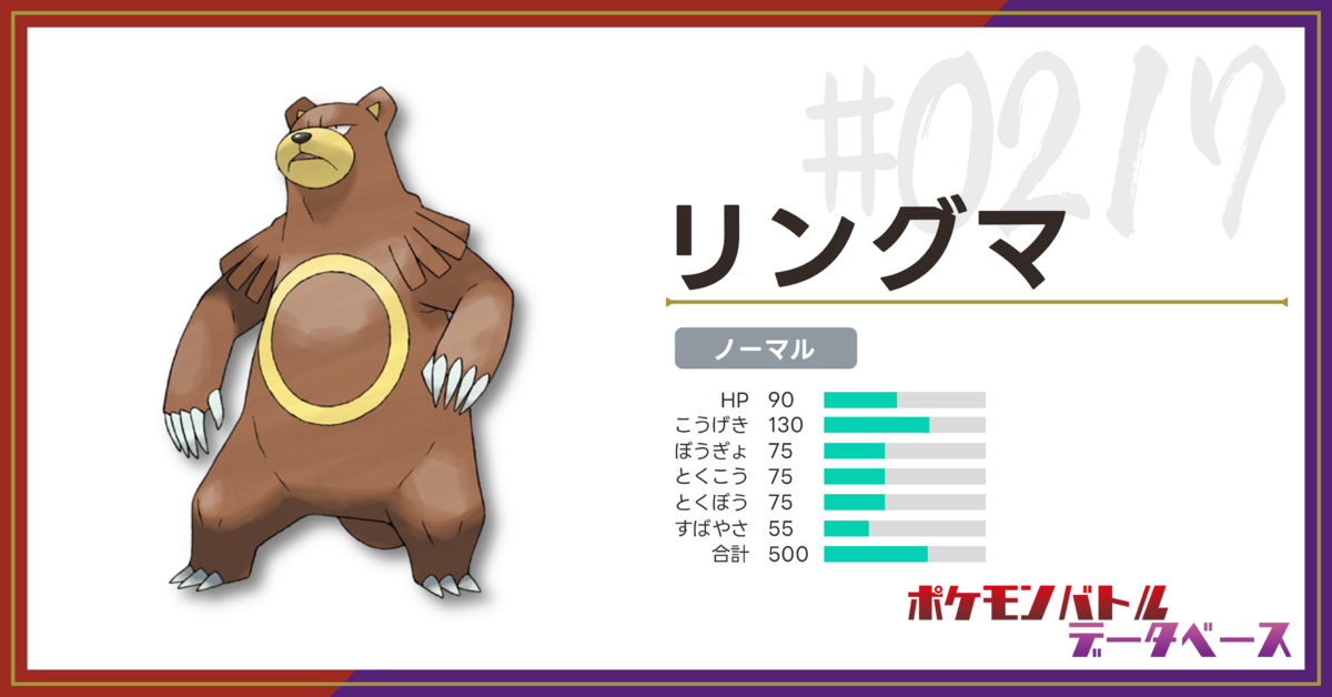 リングマの使用率・上位構築・対策（シーズン17・シングル）【ポケモン