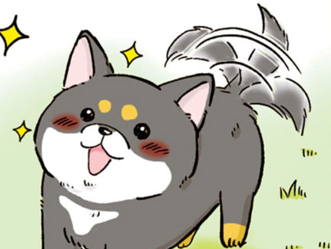 しっぽをつけねからブンブンふる