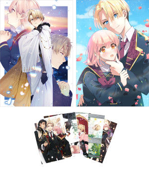 【ポストカードセット2+同時購入特典SS付き】モブ同然の悪役令嬢は男装して攻略対象の座を狙う 原作小説第7巻+コミックス第3巻 2冊同時購入セット