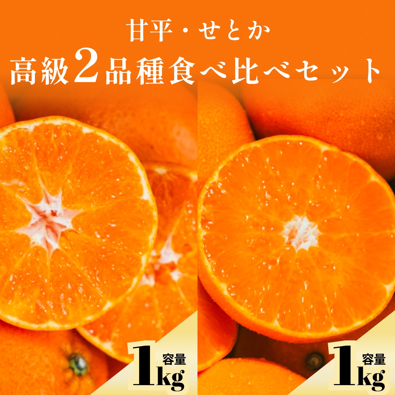 人気2品種食べ比べ】せとか＋甘平 各1kg 家庭用 ｜ 果物/オレンジ