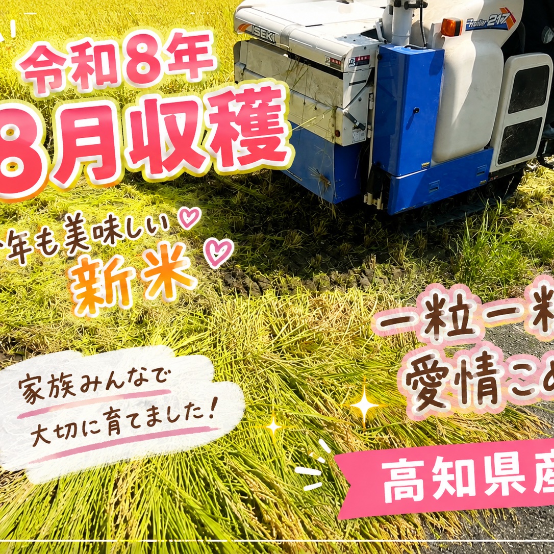 令和8年8月収穫！！高知県産コシヒカリ玄米30kg ｜ 米・穀物/玄米 産直
