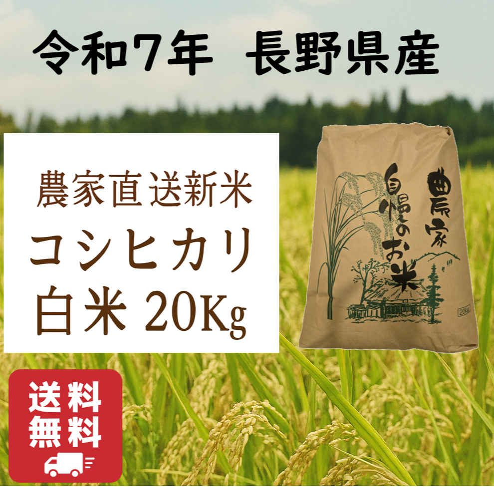長野県産コシヒカリ20kg 長野県産コシヒカリ20kg 長野県産コシヒカリ20kg