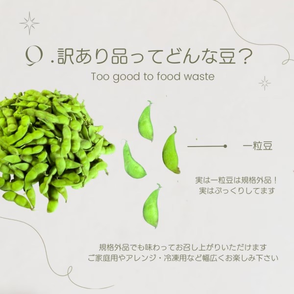 訳あり規格外品 本場白山産だだちゃ豆1kg(1kg×1) ｜ 野菜/枝豆 産直