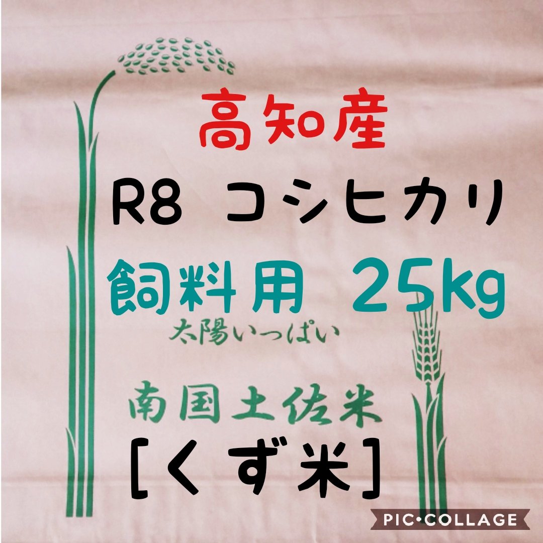 令和8年産 新米 高知産 コシヒカリ 飼料用米(くず米)25kg(袋込み
