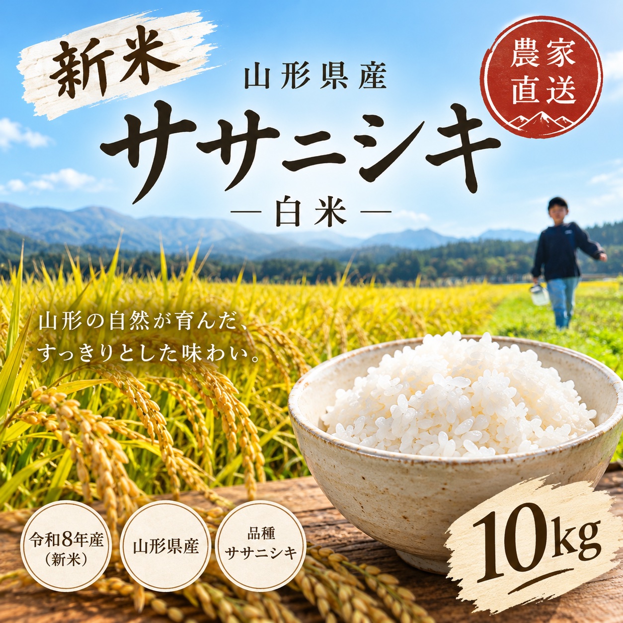 新米 10kg ササニシキ R8 白米 山形県産 ｜ 米・穀物/米/精米 産直