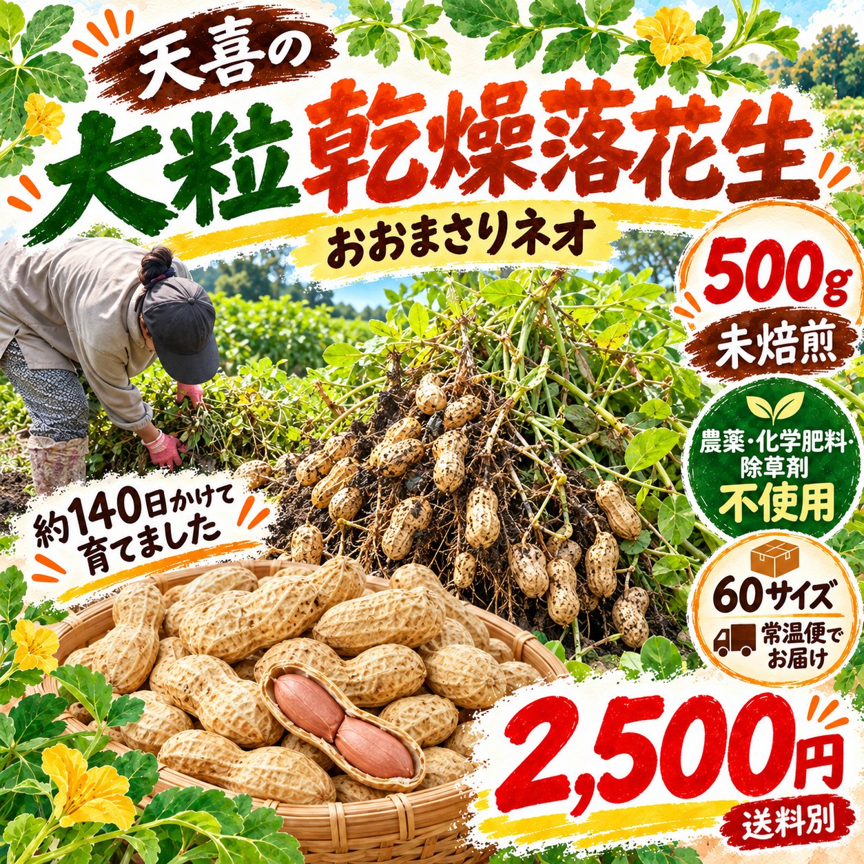 天喜｜土からのご褒…の最新投稿「🥜乾燥落花生予約受付を開始しました